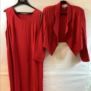 Red 2 piece gown